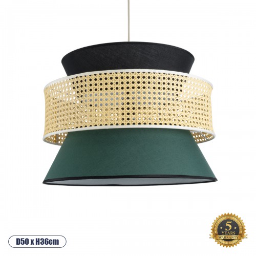 GLOBOSTAR® SAIGE 01916 Boho Κρεμαστό Φωτιστικό Οροφής με Ντουί 1 x E27 AC 220-240V IP20 - Πράσινο, Μαύρο & Μπεζ - Μ50 x Π50 x Υ36cm GLOBOSTAR® SAIGE 01916 Boho Κρεμαστό Φωτιστικό Οροφής με Ντουί 1 x E27 AC 220-240V IP20 - Πράσινο, Μαύρο & Μπεζ - Μ50 x Π50 x Υ36cm