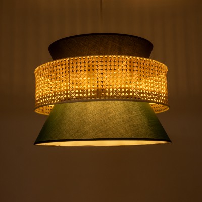 GLOBOSTAR® SAIGE 01916 Boho Κρεμαστό Φωτιστικό Οροφής με Ντουί 1 x E27 AC 220-240V IP20 - Πράσινο, Μαύρο & Μπεζ - Μ50 x Π50 x Υ36cm GLOBOSTAR® SAIGE 01916 Boho Κρεμαστό Φωτιστικό Οροφής με Ντουί 1 x E27 AC 220-240V IP20 - Πράσινο, Μαύρο & Μπεζ - Μ50 x Π50 x Υ36cm