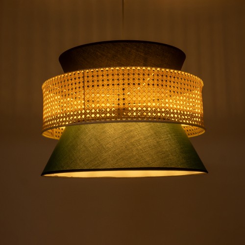 GLOBOSTAR® SAIGE 01916 Boho Κρεμαστό Φωτιστικό Οροφής με Ντουί 1 x E27 AC 220-240V IP20 - Πράσινο, Μαύρο & Μπεζ - Μ50 x Π50 x Υ36cm GLOBOSTAR® SAIGE 01916 Boho Κρεμαστό Φωτιστικό Οροφής με Ντουί 1 x E27 AC 220-240V IP20 - Πράσινο, Μαύρο & Μπεζ - Μ50 x Π50 x Υ36cm