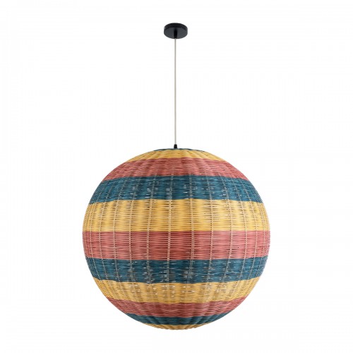 GloboStar® CABALLEROS 02063 Boho Κρεμαστό Φωτιστικό Οροφής Μονόφωτο 1 x E27 AC220-240V IP20 - Φ70 x Υ70cm - Μπλε με Κίτρινο και Κόκκινο Μπαμπού Πλέγμα Μπάλα - 5 Χρόνια Εγγύηση Διακόσμηση - Φως - Χαλιά GloboStar® CABALLEROS 02063 Boho Κρεμαστό Φωτιστικό Οροφής Μονόφωτο 1 x E27 AC220-240V IP20 - Φ70 x Υ70cm - Μπλε με Κίτρινο και Κόκκινο Μπαμπού Πλέγμα Μπάλα - 5 Χρόνια Εγγύηση Διακόσμηση - Φως - Χαλιά
