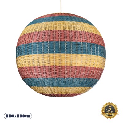 GLOBOSTAR® CABALLEROS 02064 Boho Κρεμαστό Φωτιστικό Οροφής με Ντουί 1 x E27 AC 220-240V IP20 - Πολύχρωμο - Μ100 x Π100 x Υ100cm GLOBOSTAR® CABALLEROS 02064 Boho Κρεμαστό Φωτιστικό Οροφής με Ντουί 1 x E27 AC 220-240V IP20 - Πολύχρωμο - Μ100 x Π100 x Υ100cm