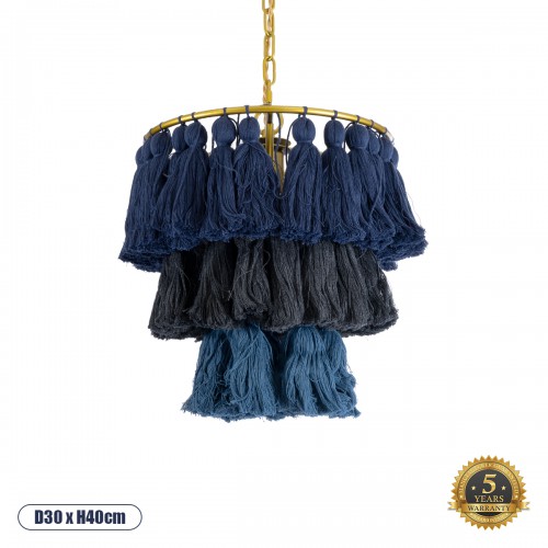 GLOBOSTAR® MISSOULA 02085 Boho Κρεμαστό Φωτιστικό Οροφής με Ντουί 1 x E27 AC 220-240V IP20 - Πολύχρωμο - Μ30 x Π30 x Υ40cm GLOBOSTAR® MISSOULA 02085 Boho Κρεμαστό Φωτιστικό Οροφής με Ντουί 1 x E27 AC 220-240V IP20 - Πολύχρωμο - Μ30 x Π30 x Υ40cm