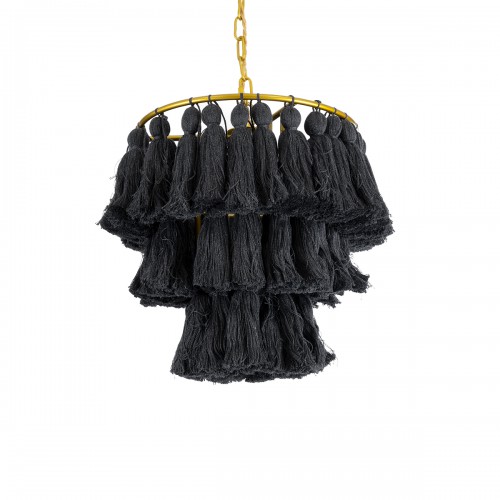 GloboStar® MISSOULA 02087 Boho Κρεμαστό Φωτιστικό Οροφής Μονόφωτο 1 x E27 AC220-240V IP20 - Φ30 x Υ40cm - Μαύρο Λεπτό Νήμα Βαμβακερό και Χρυσό Μεταλλικό Πλέγμα - 5 Χρόνια Εγγύηση Διακόσμηση - Φως - Χαλιά GloboStar® MISSOULA 02087 Boho Κρεμαστό Φωτιστικό Οροφής Μονόφωτο 1 x E27 AC220-240V IP20 - Φ30 x Υ40cm - Μαύρο Λεπτό Νήμα Βαμβακερό και Χρυσό Μεταλλικό Πλέγμα - 5 Χρόνια Εγγύηση Διακόσμηση - Φως - Χαλιά