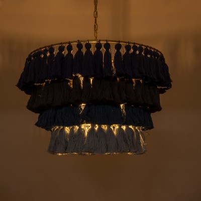 GloboStar® MISSOULA 02089 Boho Κρεμαστό Φωτιστικό Οροφής Μονόφωτο 1 x E27 AC220-240V IP20 - Φ60 x Υ40cm - Μπλε Σκούρο με Μαύρο και Μπλε με Μπλε Ανοιχτό Λεπτό Νήμα Βαμβακερό και Χρυσό Μεταλλικό Πλέγμα - 5 Χρόνια Εγγύηση Διακόσμηση - Φως - Χαλιά GloboStar® MISSOULA 02089 Boho Κρεμαστό Φωτιστικό Οροφής Μονόφωτο 1 x E27 AC220-240V IP20 - Φ60 x Υ40cm - Μπλε Σκούρο με Μαύρο και Μπλε με Μπλε Ανοιχτό Λεπτό Νήμα Βαμβακερό και Χρυσό Μεταλλικό Πλέγμα - 5 Χρόνια Εγγύηση Διακόσμηση - Φως - Χαλιά