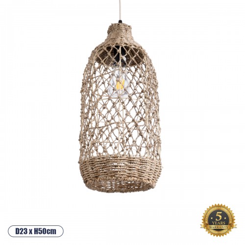 GloboStar® NIMBLIN 02116 Boho Κρεμαστό Φωτιστικό Οροφής Μονόφωτο 1 x E27 AC220-240V IP20 - Φ23 x Υ50cm - Μπεζ Seagrass - Φύκι Πλέγμα Καμπάνα - 5 Χρόνια Εγγύηση Διακόσμηση - Φως - Χαλιά GloboStar® NIMBLIN 02116 Boho Κρεμαστό Φωτιστικό Οροφής Μονόφωτο 1 x E27 AC220-240V IP20 - Φ23 x Υ50cm - Μπεζ Seagrass - Φύκι Πλέγμα Καμπάνα - 5 Χρόνια Εγγύηση Διακόσμηση - Φως - Χαλιά