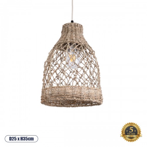 GloboStar® NIMBLIN 02118 Boho Κρεμαστό Φωτιστικό Οροφής Μονόφωτο 1 x E27 AC220-240V IP20 - Φ25 x Υ35cm - Μπεζ Seagrass - Φύκι Πλέγμα Καμπάνα - 5 Χρόνια Εγγύηση Διακόσμηση - Φως - Χαλιά GloboStar® NIMBLIN 02118 Boho Κρεμαστό Φωτιστικό Οροφής Μονόφωτο 1 x E27 AC220-240V IP20 - Φ25 x Υ35cm - Μπεζ Seagrass - Φύκι Πλέγμα Καμπάνα - 5 Χρόνια Εγγύηση Διακόσμηση - Φως - Χαλιά