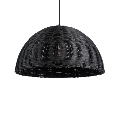 GLOBOSTAR® MONTANA 02383 Boho Κρεμαστό Φωτιστικό Οροφής με Ντουί 1 x E27 AC 220-240V IP20 - Μαύρο - Μ50 x Π50 x Υ25cm