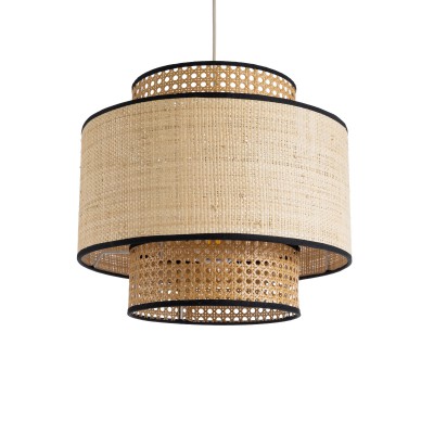 GLOBOSTAR® BRAVADO 02386 Boho Κρεμαστό Φωτιστικό Οροφής με Ντουί 1 x E27 AC 220-240V IP20 - Μπεζ - Μ40 x Π40 x Υ35cm