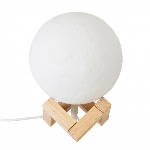 GloboStar® MOON 79606 Επιτραπέζιο Φωτιστικό Πορτατίφ LED 2W 120lm 360° DC 5V IP20 RGBW Dimmable Λευκό Πλαστικό με Μπεζ Ξύλο - Μ12 x Π12 x Υ15cm - 2 Xρόνια Εγγύηση GloboStar® MOON 79606 Επιτραπέζιο Φωτιστικό Πορτατίφ LED 2W 120lm 360° DC 5V IP20 RGBW Dimmable Λευκό Πλαστικό με Μπεζ Ξύλο - Μ12 x Π12 x Υ15cm - 2 Xρόνια Εγγύηση