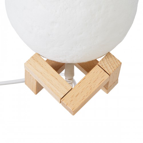 GloboStar® MOON 79606 Επιτραπέζιο Φωτιστικό Πορτατίφ LED 2W 120lm 360° DC 5V IP20 RGBW Dimmable Λευκό Πλαστικό με Μπεζ Ξύλο - Μ12 x Π12 x Υ15cm - 2 Xρόνια Εγγύηση GloboStar® MOON 79606 Επιτραπέζιο Φωτιστικό Πορτατίφ LED 2W 120lm 360° DC 5V IP20 RGBW Dimmable Λευκό Πλαστικό με Μπεζ Ξύλο - Μ12 x Π12 x Υ15cm - 2 Xρόνια Εγγύηση