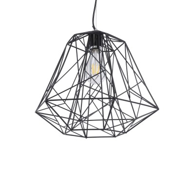 GLOBOSTAR® GRID 01022 Vintage Κρεμαστό Φωτιστικό Οροφής με Ντουί 1 x E27 AC 220-240V IP20 - Μαύρο - Μ40 x Π40 x Υ33cm GLOBOSTAR® GRID 01022 Vintage Κρεμαστό Φωτιστικό Οροφής με Ντουί 1 x E27 AC 220-240V IP20 - Μαύρο - Μ40 x Π40 x Υ33cm