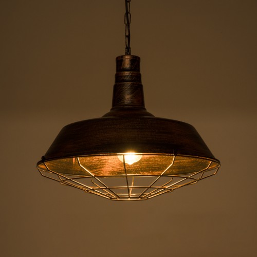GLOBOSTAR® RAY 01048 Vintage Κρεμαστό Φωτιστικό Οροφής με Ντουί 1 x E27 AC 220-240V IP20 - Χάλκινο Εφέ Σκουριάς - Μ46 x Π46 x Υ25cm GLOBOSTAR® RAY 01048 Vintage Κρεμαστό Φωτιστικό Οροφής με Ντουί 1 x E27 AC 220-240V IP20 - Χάλκινο Εφέ Σκουριάς - Μ46 x Π46 x Υ25cm