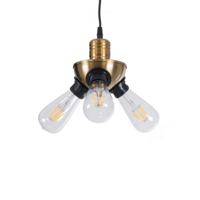 GLOBOSTAR® COPPER 01076 Vintage Κρεμαστό Φωτιστικό Οροφής με Ντουί 3 x E27 AC 220-240V IP20 - Χρυσό & Μαύρο - Μ14 x Π14 x Υ13cm GLOBOSTAR® COPPER 01076 Vintage Κρεμαστό Φωτιστικό Οροφής με Ντουί 3 x E27 AC 220-240V IP20 - Χρυσό & Μαύρο - Μ14 x Π14 x Υ13cm