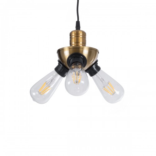 GLOBOSTAR® COPPER 01076 Vintage Κρεμαστό Φωτιστικό Οροφής με Ντουί 3 x E27 AC 220-240V IP20 - Χρυσό & Μαύρο - Μ14 x Π14 x Υ13cm GLOBOSTAR® COPPER 01076 Vintage Κρεμαστό Φωτιστικό Οροφής με Ντουί 3 x E27 AC 220-240V IP20 - Χρυσό & Μαύρο - Μ14 x Π14 x Υ13cm