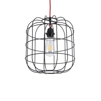 GLOBOSTAR® PARROT 01099 Μοντέρνο Κρεμαστό Φωτιστικό Οροφής με Ντουί 1 x E27 AC 220-240V IP20 - Μαύρο - Μ28 x Π28 x Υ30cm