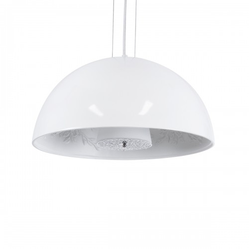 GloboStar® SERENIA WHITE 01152 Μοντέρνο Κρεμαστό Φωτιστικό Οροφής Μονόφωτο Λευκό Γύψινο Καμπάνα Φ40 x 19cm Διακόσμηση - Φωτισμός - Χαλιά