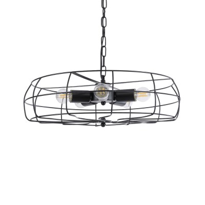 GLOBOSTAR® HELIX 01164 Vintage Κρεμαστό Φωτιστικό Οροφής με Ντουί 5 x E27 AC 220-240V IP20 - Μαύρο - Μ46 x Π46 x Υ13cm GLOBOSTAR® HELIX 01164 Vintage Κρεμαστό Φωτιστικό Οροφής με Ντουί 5 x E27 AC 220-240V IP20 - Μαύρο - Μ46 x Π46 x Υ13cm