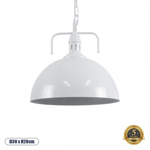 GloboStar® LARKIN 01174 Vintage Κρεμαστό Φωτιστικό Οροφής Μονόφωτο 1 x E27 Λευκό Μεταλλικό Καμπάνα Φ31 x Y30cm Διακόσμηση - Φωτισμός - Χαλιά GloboStar® LARKIN 01174 Vintage Κρεμαστό Φωτιστικό Οροφής Μονόφωτο 1 x E27 Λευκό Μεταλλικό Καμπάνα Φ31 x Y30cm Διακόσμηση - Φωτισμός - Χαλιά