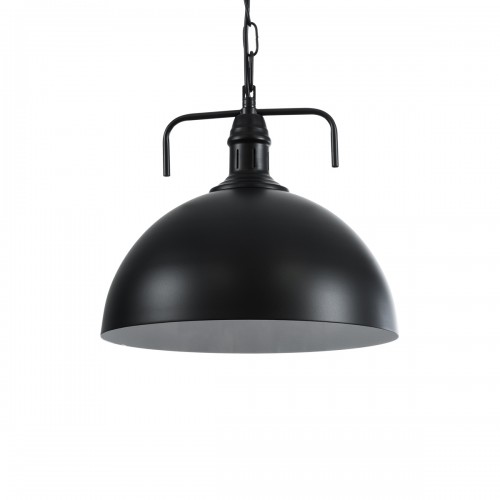 GloboStar® LARKIN 01175 Vintage Κρεμαστό Φωτιστικό Οροφής Μονόφωτο 1 x E27 Μαύρο Μεταλλικό Καμπάνα Φ31 x Y30cm Διακόσμηση - Φωτισμός - Χαλιά