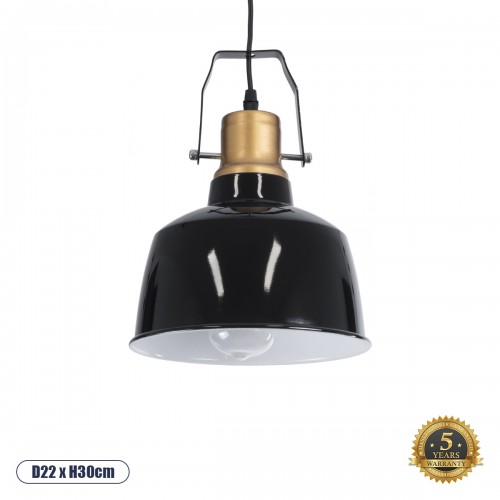 GloboStar® DEVOTA 01235 Vintage Industrial Κρεμαστό Φωτιστικό Οροφής Μονόφωτο Μαύρο Μεταλλικό Καμπάνα Φ22 x Y30cm Διακόσμηση - Φωτισμός - Χαλιά GloboStar® DEVOTA 01235 Vintage Industrial Κρεμαστό Φωτιστικό Οροφής Μονόφωτο Μαύρο Μεταλλικό Καμπάνα Φ22 x Y30cm Διακόσμηση - Φωτισμός - Χαλιά