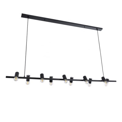 GLOBOSTAR® ALFREDA 01242 Μοντέρνο Κρεμαστό Φωτιστικό Οροφής με Ντουί 10 x E27 AC 220-240V IP20 - Μαύρο - Μ140 x Π18 x Υ7cm GLOBOSTAR® ALFREDA 01242 Μοντέρνο Κρεμαστό Φωτιστικό Οροφής με Ντουί 10 x E27 AC 220-240V IP20 - Μαύρο - Μ140 x Π18 x Υ7cm