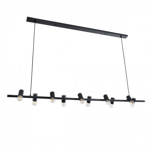GloboStar® ALFREDA 01242 Μοντέρνο Κρεμαστό Φωτιστικό Οροφής Πολύφωτο Μαύρο Μεταλλικό Ράγα Μ140 x Π18 x Υ100cm Διακόσμηση - Φωτισμός - Χαλιά
