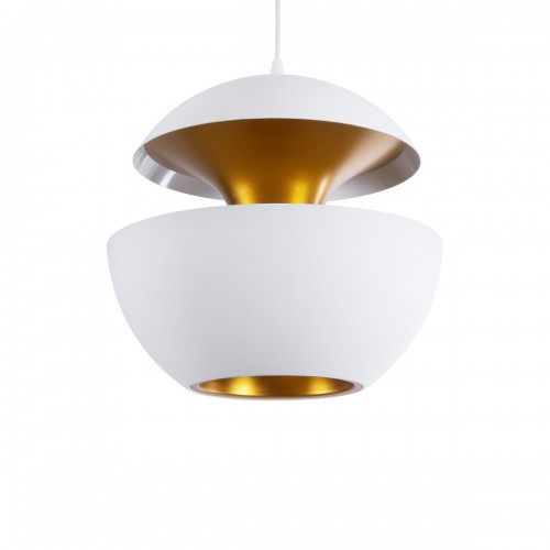 GloboStar® SEVILLE WHITE 01268 Μοντέρνο Κρεμαστό Φωτιστικό Οροφής Μονόφωτο 1 x E27 Λευκό Μεταλλικό Φ35 x 33cm Διακόσμηση - Φωτισμός - Χαλιά