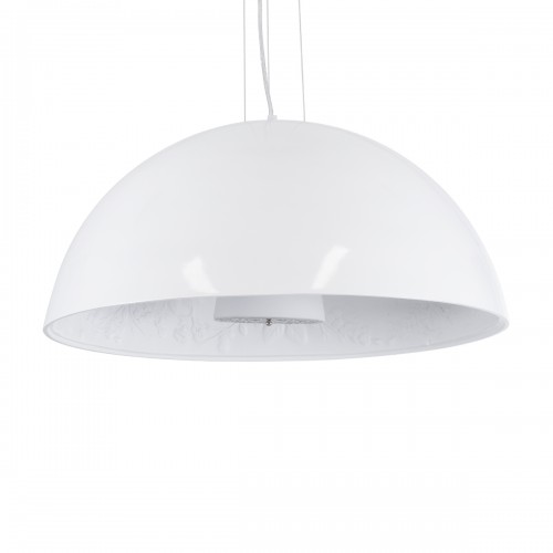 GloboStar® SERENIA WHITE 01271 Μοντέρνο Κρεμαστό Φωτιστικό Οροφής Μονόφωτο Λευκό Γύψινο Καμπάνα Φ60 x Y30cm Διακόσμηση - Φωτισμός - Χαλιά