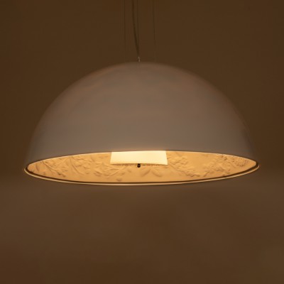 GloboStar® SERENIA WHITE 01271 Μοντέρνο Κρεμαστό Φωτιστικό Οροφής Μονόφωτο Λευκό Γύψινο Καμπάνα Φ60 x Y30cm Διακόσμηση - Φωτισμός - Χαλιά