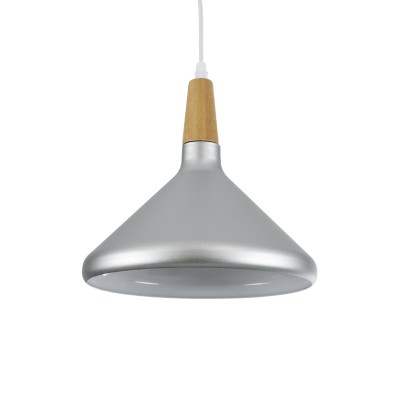 GLOBOSTAR® FELICITA 01277 Μοντέρνο Κρεμαστό Φωτιστικό Οροφής με Ντουί 1 x E27 AC 220-240V IP20 - Ασημί & Μπεζ - Μ30 x Π30 x Υ25cm