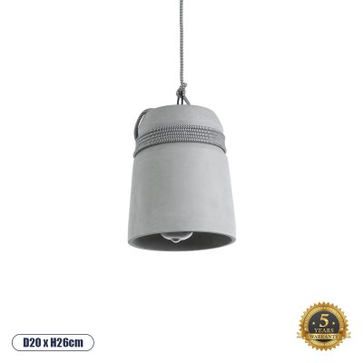 GLOBOSTAR® TRIBECA 01321 Μοντέρνο Κρεμαστό Φωτιστικό Οροφής με Ντουί 1 x E27 AC 220-240V IP20 - Γκρι & Μαύρο - Μ20 x Π20 x Υ26cm GLOBOSTAR® TRIBECA 01321 Μοντέρνο Κρεμαστό Φωτιστικό Οροφής με Ντουί 1 x E27 AC 220-240V IP20 - Γκρι & Μαύρο - Μ20 x Π20 x Υ26cm