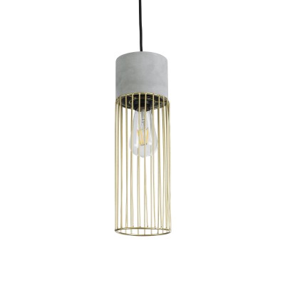 GLOBOSTAR® DURANT 01322 Μοντέρνο Κρεμαστό Φωτιστικό Οροφής με Ντουί 1 x E27 AC 220-240V IP20 - Γκρι & Χρυσό - Μ12 x Π12 x Υ40cm GLOBOSTAR® DURANT 01322 Μοντέρνο Κρεμαστό Φωτιστικό Οροφής με Ντουί 1 x E27 AC 220-240V IP20 - Γκρι & Χρυσό - Μ12 x Π12 x Υ40cm