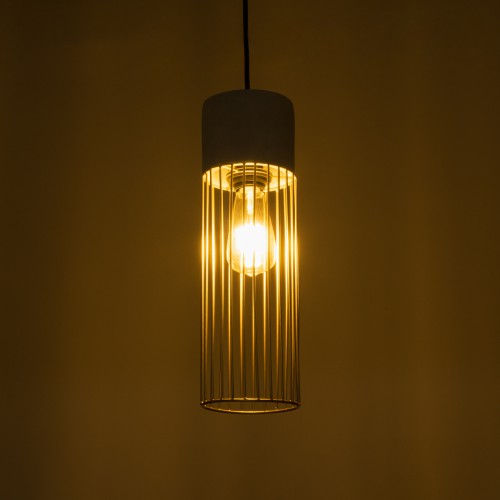 GLOBOSTAR® DURANT 01322 Μοντέρνο Κρεμαστό Φωτιστικό Οροφής με Ντουί 1 x E27 AC 220-240V IP20 - Γκρι & Χρυσό - Μ12 x Π12 x Υ40cm GLOBOSTAR® DURANT 01322 Μοντέρνο Κρεμαστό Φωτιστικό Οροφής με Ντουί 1 x E27 AC 220-240V IP20 - Γκρι & Χρυσό - Μ12 x Π12 x Υ40cm
