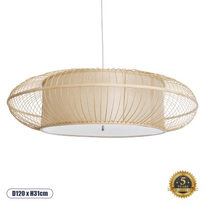 GLOBOSTAR® HIBISCUS 01782 Boho Κρεμαστό Φωτιστικό Οροφής με Ντουί 3 x E27 AC 220-240V IP20 - Μπεζ - Μ120 x Π120 x Y31cm GLOBOSTAR® HIBISCUS 01782 Boho Κρεμαστό Φωτιστικό Οροφής με Ντουί 3 x E27 AC 220-240V IP20 - Μπεζ - Μ120 x Π120 x Y31cm