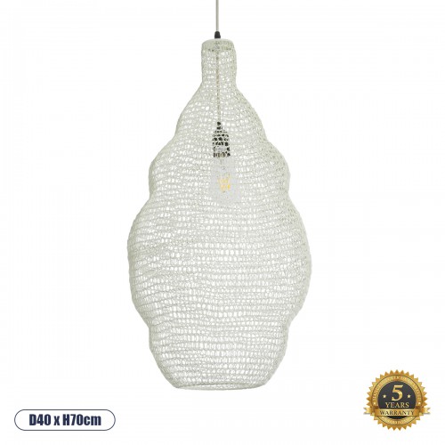 GLOBOSTAR® KENTUCKY 01895 Vintage Κρεμαστό Φωτιστικό Οροφής με Ντουί 1 x E27 AC 220-240V IP20 - Λευκό - Μ40 x Π40 x Υ70cm GLOBOSTAR® KENTUCKY 01895 Vintage Κρεμαστό Φωτιστικό Οροφής με Ντουί 1 x E27 AC 220-240V IP20 - Λευκό - Μ40 x Π40 x Υ70cm