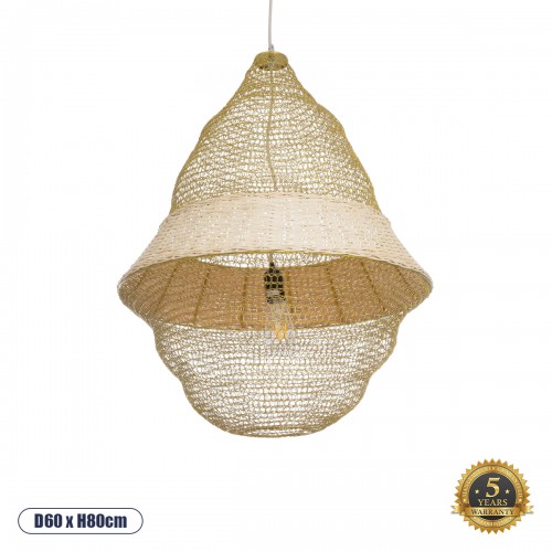 GloboStar® KENTUCKY 01911 Vintage Κρεμαστό Φωτιστικό Οροφής Μονόφωτο 1 x E27 AC220-240V IP20 - Φ60 x Υ80cm - Μπεζ Μεταλλικό με Μπαμπού Πλέγμα - 5 Χρόνια Εγγύηση Διακόσμηση - Φως - Χαλιά GloboStar® KENTUCKY 01911 Vintage Κρεμαστό Φωτιστικό Οροφής Μονόφωτο 1 x E27 AC220-240V IP20 - Φ60 x Υ80cm - Μπεζ Μεταλλικό με Μπαμπού Πλέγμα - 5 Χρόνια Εγγύηση Διακόσμηση - Φως - Χαλιά