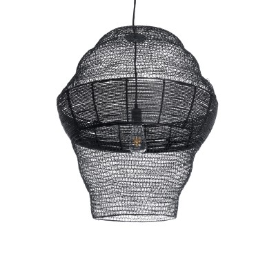 GLOBOSTAR® KENTUCKY 01912 Vintage Κρεμαστό Φωτιστικό Οροφής με Ντουί 1 x E27 AC 220-240V IP20 - Μαύρο - Μ60 x Π60 x Υ70cm