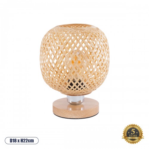 GloboStar® KERRY 01981 Μοντέρνο Επιτραπέζιο Φωτιστικό Πορτατίφ Μονόφωτο 1 x E27 AC220-240V IP20 - Φ18 x Υ25cm - Μπεζ Ξύλινο Μπαμπού Πλέγμα - 5 Χρόνια Εγγύηση Διακόσμηση - Φως - Χαλιά GloboStar® KERRY 01981 Μοντέρνο Επιτραπέζιο Φωτιστικό Πορτατίφ Μονόφωτο 1 x E27 AC220-240V IP20 - Φ18 x Υ25cm - Μπεζ Ξύλινο Μπαμπού Πλέγμα - 5 Χρόνια Εγγύηση Διακόσμηση - Φως - Χαλιά