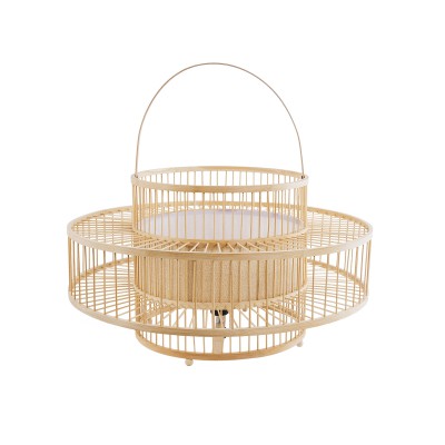 GloboStar® SORENIA 02004 Boho Επιδαπέδιο Φωτιστικό Μονόφωτο 1 x E27 IP20 Μπεζ Ξύλο - Μ60 x Π60 x Υ32cm GloboStar® SORENIA 02004 Boho Επιδαπέδιο Φωτιστικό Μονόφωτο 1 x E27 IP20 Μπεζ Ξύλο - Μ60 x Π60 x Υ32cm
