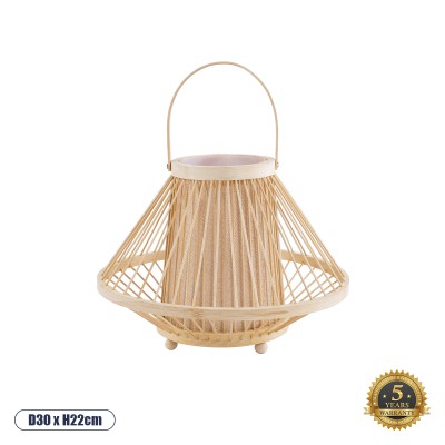 GLOBOSTAR® CATHY 02006 Boho Επιδαπέδιο Φωτιστικό Πορτατίφ με Ντουί 1 x E27 AC 220-240V IP20 - Μπεζ - Μ30 x Π30 x Υ22cm