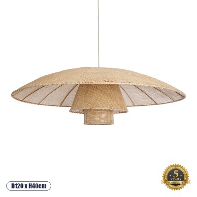 GLOBOSTAR® ZORA 02140 Boho Κρεμαστό Φωτιστικό Οροφής με Ντουί 1 x E27 AC 220-240V IP20 - Μπεζ - Μ120 x Π120 x Υ40cm GLOBOSTAR® ZORA 02140 Boho Κρεμαστό Φωτιστικό Οροφής με Ντουί 1 x E27 AC 220-240V IP20 - Μπεζ - Μ120 x Π120 x Υ40cm