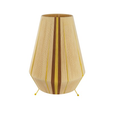GLOBOSTAR® SALERNO 02331 Boho Επιδαπέδιο Φωτιστικό με Ντουί 1 x E27 AC 220-240V IP20 - Μπεζ & Καφε - Μ50 x Π50 x Υ70cm
