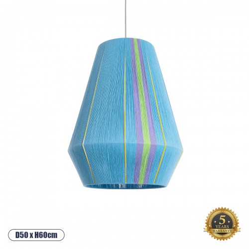 GloboStar® HABANA 02336 Boho Κρεμαστό Φωτιστικό Οροφής Μονόφωτο 1 x E27 AC220-240V IP20 - Φ50 x Υ60cm - Γαλάζιο με Μωβ και Πράσινο με Κίτρινες Λεπτομέριες Λεπτό Νήμα Βαμβακερό Πλέγμα - 5 Χρόνια Εγγύηση Διακόσμηση - Φως - Χαλιά GloboStar® HABANA 02336 Boho Κρεμαστό Φωτιστικό Οροφής Μονόφωτο 1 x E27 AC220-240V IP20 - Φ50 x Υ60cm - Γαλάζιο με Μωβ και Πράσινο με Κίτρινες Λεπτομέριες Λεπτό Νήμα Βαμβακερό Πλέγμα - 5 Χρόνια Εγγύηση Διακόσμηση - Φως - Χαλιά