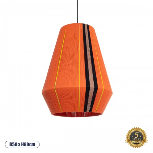 GloboStar® HABANA 02337 Boho Κρεμαστό Φωτιστικό Οροφής Μονόφωτο 1 x E27 AC220-240V IP20 - Φ50 x Υ60cm - Πορτοκαλί με Μαύρο και Καφέ με Κίτρινες Λεπτομέριες Λεπτό Νήμα Βαμβακερό Πλέγμα - 5 Χρόνια Εγγύηση Διακόσμηση - Φως - Χαλιά GloboStar® HABANA 02337 Boho Κρεμαστό Φωτιστικό Οροφής Μονόφωτο 1 x E27 AC220-240V IP20 - Φ50 x Υ60cm - Πορτοκαλί με Μαύρο και Καφέ με Κίτρινες Λεπτομέριες Λεπτό Νήμα Βαμβακερό Πλέγμα - 5 Χρόνια Εγγύηση Διακόσμηση - Φως - Χαλιά