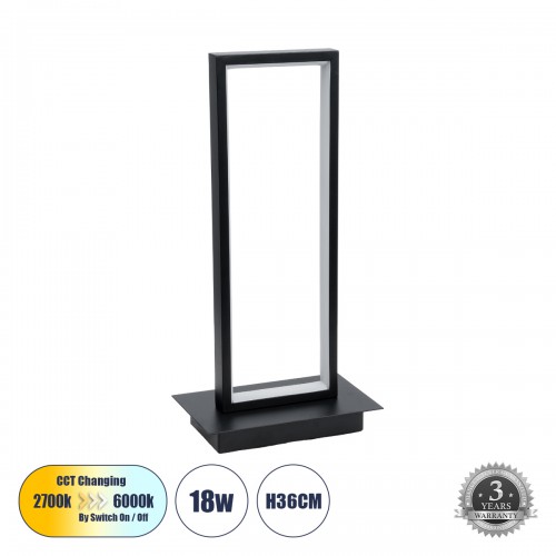 GloboStar® CORNELIE 60460 Επιτραπέζιο Φωτιστικό LED CCT 18W 1980lm 200° AC 220-240V - Εναλλαγή Φωτισμού μέσω Διακόπτη On/Off All In One Ψυχρό 6000k+Φυσικό 4500k+Θερμό 2700k Μ18 x Π10 x Υ36cm - Mαύρο - 3 Χρόνια Εγγύηση Διακόσμηση - Φως - Χαλιά GloboStar® CORNELIE 60460 Επιτραπέζιο Φωτιστικό LED CCT 18W 1980lm 200° AC 220-240V - Εναλλαγή Φωτισμού μέσω Διακόπτη On/Off All In One Ψυχρό 6000k+Φυσικό 4500k+Θερμό 2700k Μ18 x Π10 x Υ36cm - Mαύρο - 3 Χρόνια Εγγύηση Διακόσμηση - Φως - Χαλιά