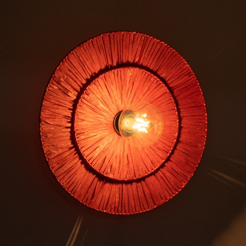GloboStar® COLOMBO 02282 Boho Φωτιστικό Τοίχου - Απλίκα Μονόφωτο 1 x E27 AC 220-240V IP20 - Φ40 x Υ9cm - Κόκκινη Φυσική Ράφια Άχυρο Πλέγμα Διακόσμηση - Φως - Χαλιά GloboStar® COLOMBO 02282 Boho Φωτιστικό Τοίχου - Απλίκα Μονόφωτο 1 x E27 AC 220-240V IP20 - Φ40 x Υ9cm - Κόκκινη Φυσική Ράφια Άχυρο Πλέγμα Διακόσμηση - Φως - Χαλιά