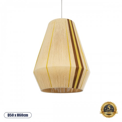 GloboStar® SALERNO 02334 Boho Κρεμαστό Φωτιστικό Οροφής Μονόφωτο 1 x E27 AC220-240V IP20 - Φ50 x Υ60cm - Μπεζ με Καφε και Κίτρινο Λεπτό Νήμα Βαμβακερό Πλέγμα Διακόσμηση - Φως - Χαλιά GloboStar® SALERNO 02334 Boho Κρεμαστό Φωτιστικό Οροφής Μονόφωτο 1 x E27 AC220-240V IP20 - Φ50 x Υ60cm - Μπεζ με Καφε και Κίτρινο Λεπτό Νήμα Βαμβακερό Πλέγμα Διακόσμηση - Φως - Χαλιά