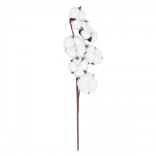 GloboStar® Artificial Garden COTTON BRANCH 20558 Τεχνητό Διακοσμητικό Κλαδί βαμβάκι Υ45cm Διακόσμηση - Φως - Χαλιά