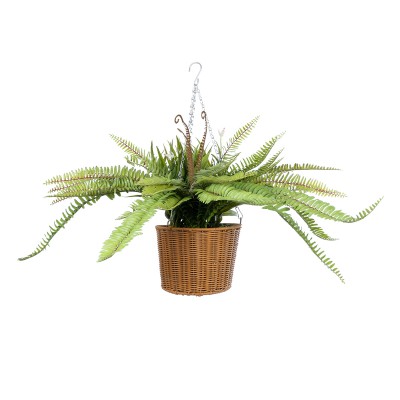 GloboStar® Artificial Garden FERN HANGING BOUQUET PLANT 20629 Τεχνητό Κρεμαστό Διακοσμητικό Φυτό Φτέρης  Y56cm Διακόσμηση - Φως - Χαλιά