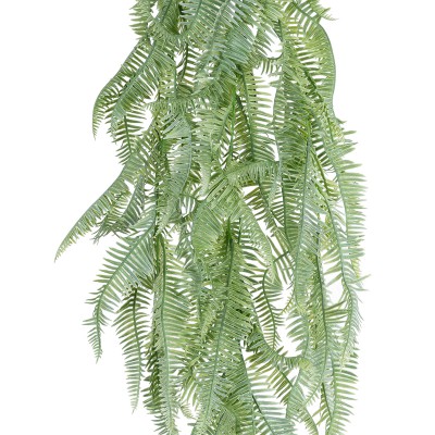 GloboStar® Artificial Garden HANGING FERN BRANCH  20835 Τεχνητό Διακοσμητικό Κρεμαστό κλαδί Φτέρης Μ30 x Π8 x Υ87cm Διακόσμηση - Φως - Χαλιά